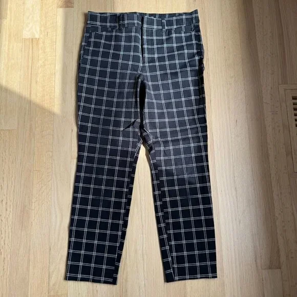 Old Navy Dress Pants High Rise Black Plaid Size 8 - Picture 2 of 4